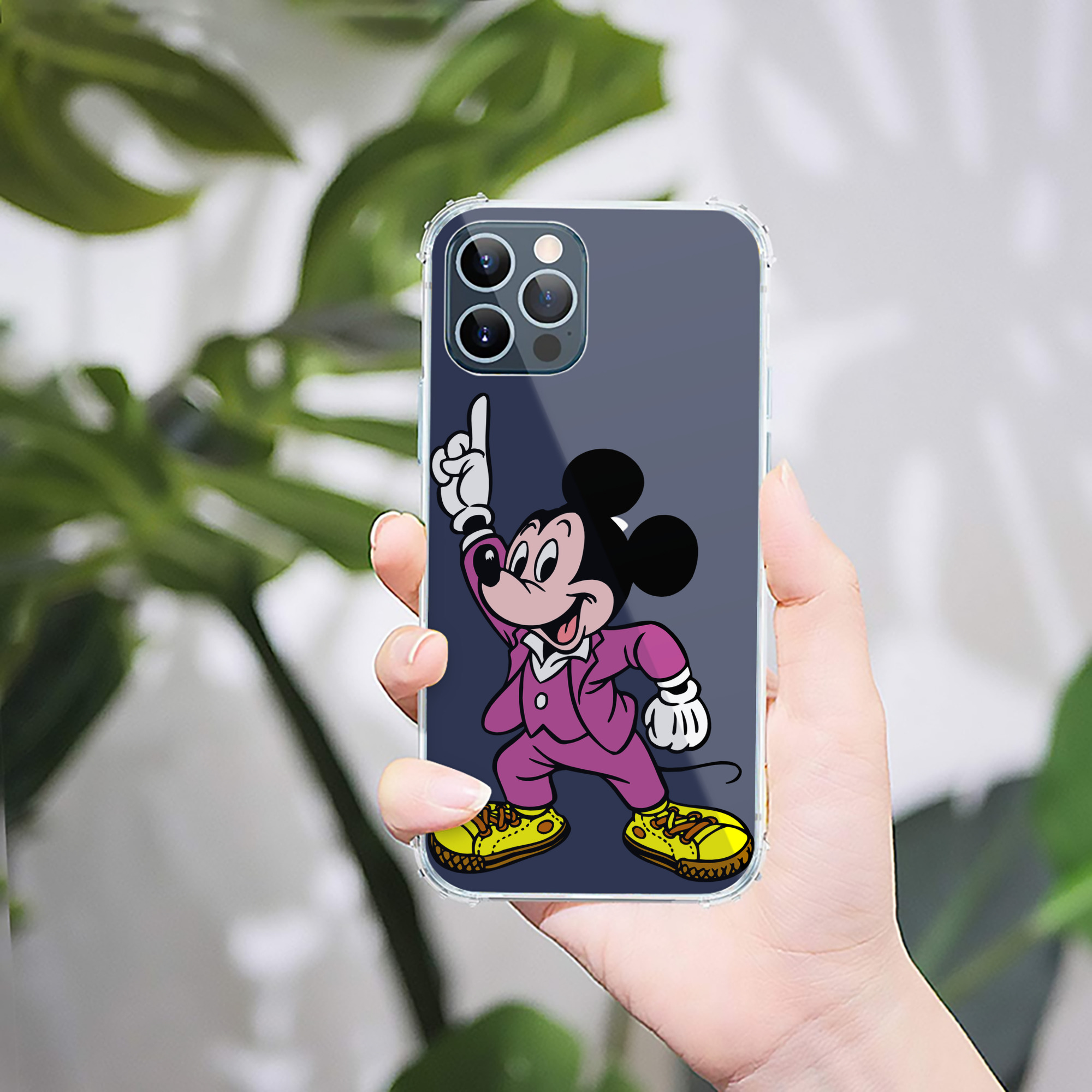 （画像用） ミッキーマウス Mickey Mouse 【iPhone 12シリーズ対応】透明スマホケース（クリアソフトケース）
